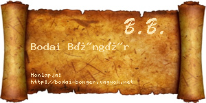 Bodai Böngér névjegykártya